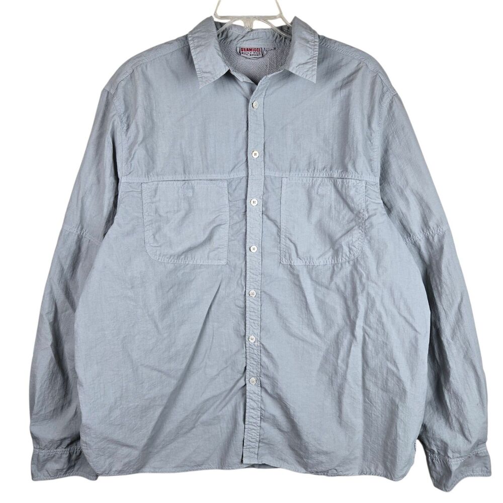 Vintage Gramicci Vented Shirt 2XL Gray Baggy Nylon Hiking USA Y2K  Outdoors